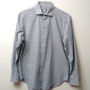 DKNY Gingham Long Sleeve Shirt, Gray, 15-1/2 / 32-33